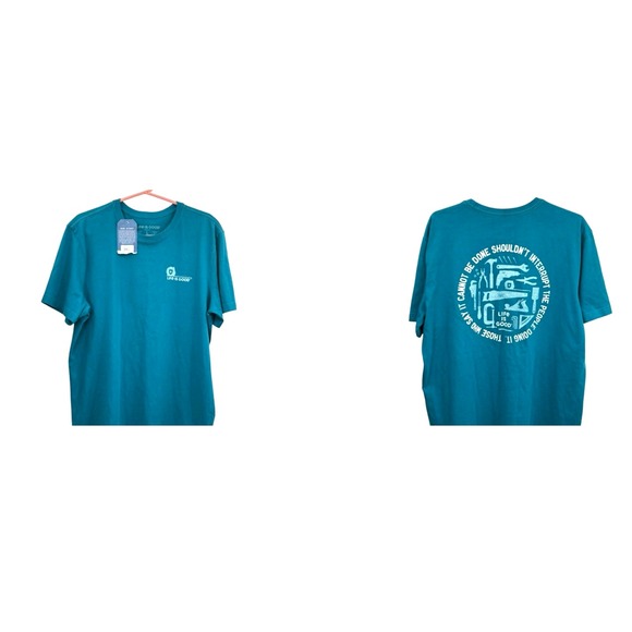 Life Is Good Other - Men's‎ Life Is Good L Don't Interrupt Handyman Crusher Tee  New Green Teal Tools